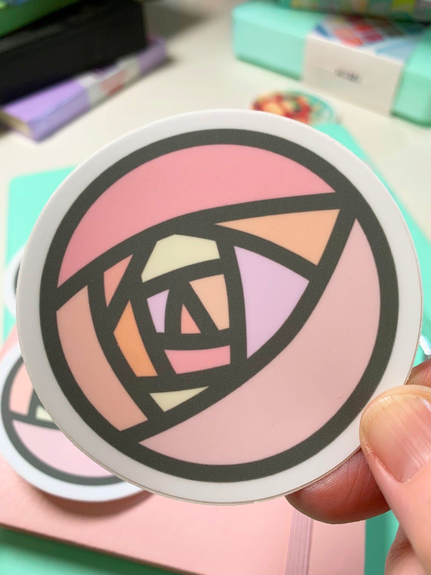 Art Deco Rose Round Vinyl Sticker