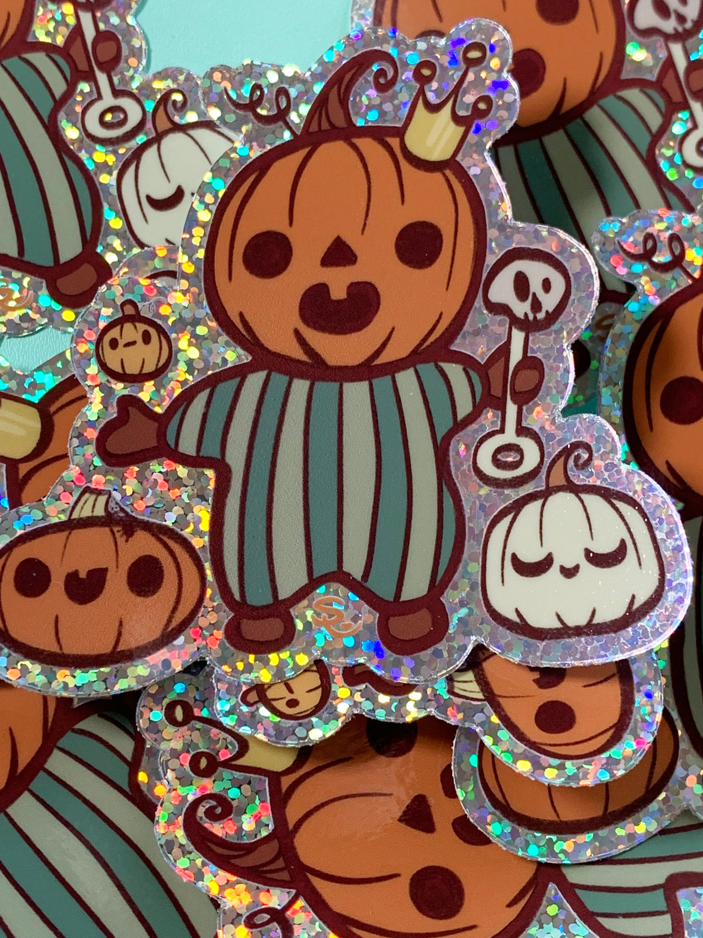 Pumpkin Prince Glitter Vinyl Sticker