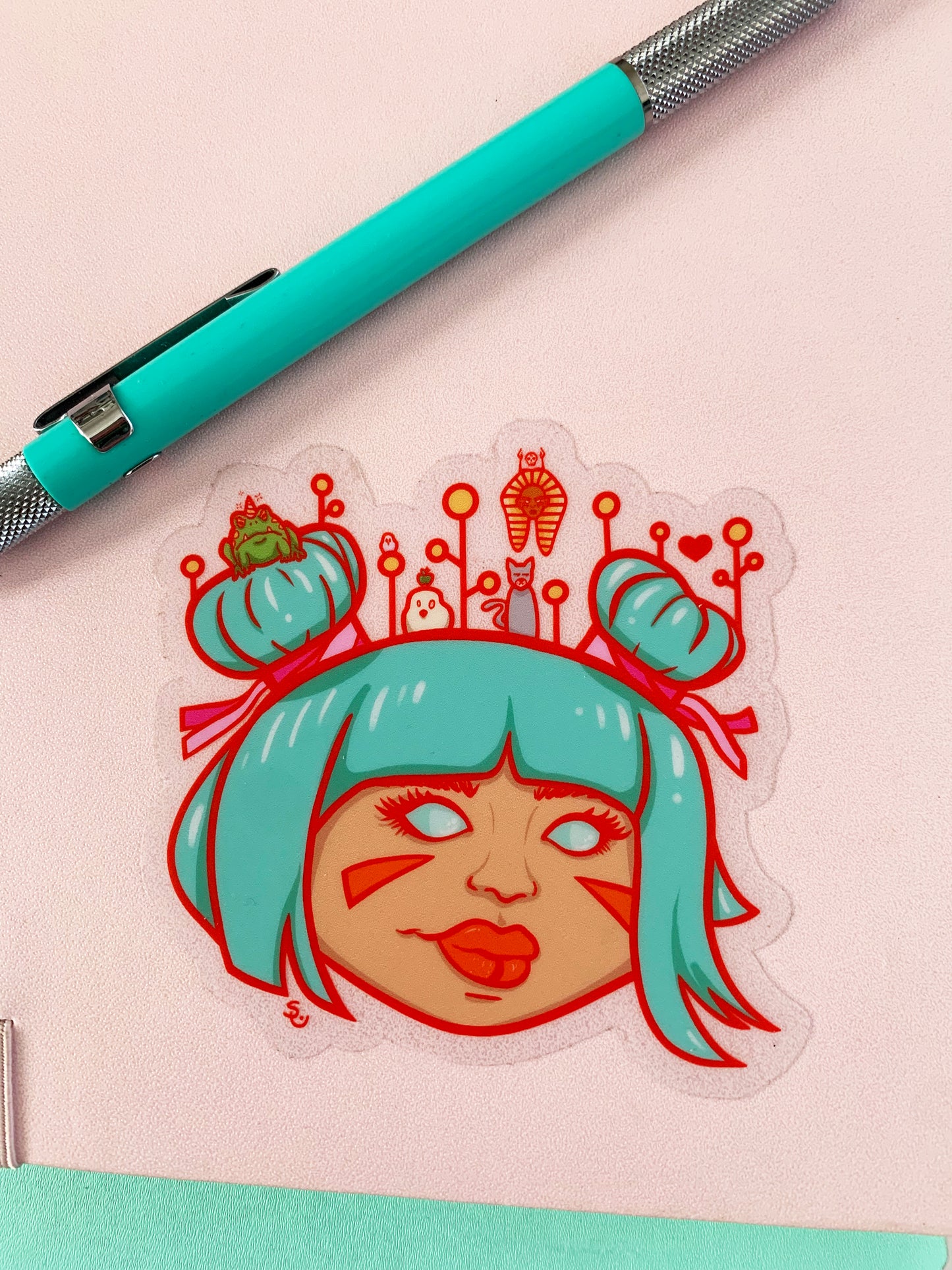 Yoshiko and Friends Clear Vinyl Sticker