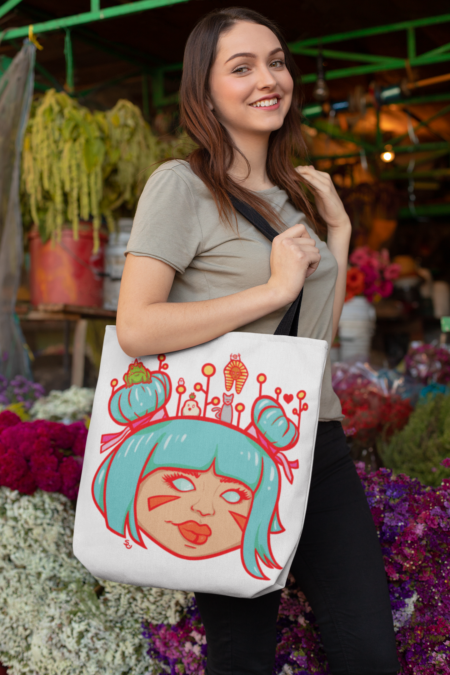 Yoshiko & Friends Tote Bag 17" x 18"