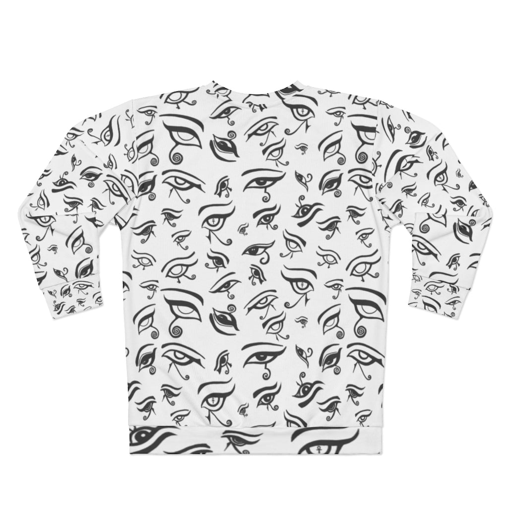Eye of Death - Black on White All Over Print Unisex Sweatshirt