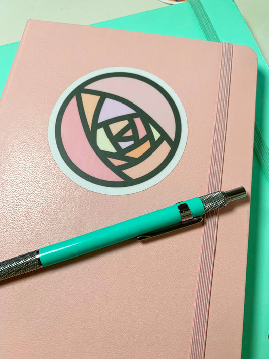 Art Deco Rose Round Vinyl Sticker