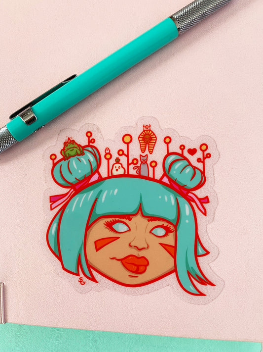 Yoshiko and Friends Clear Vinyl Sticker