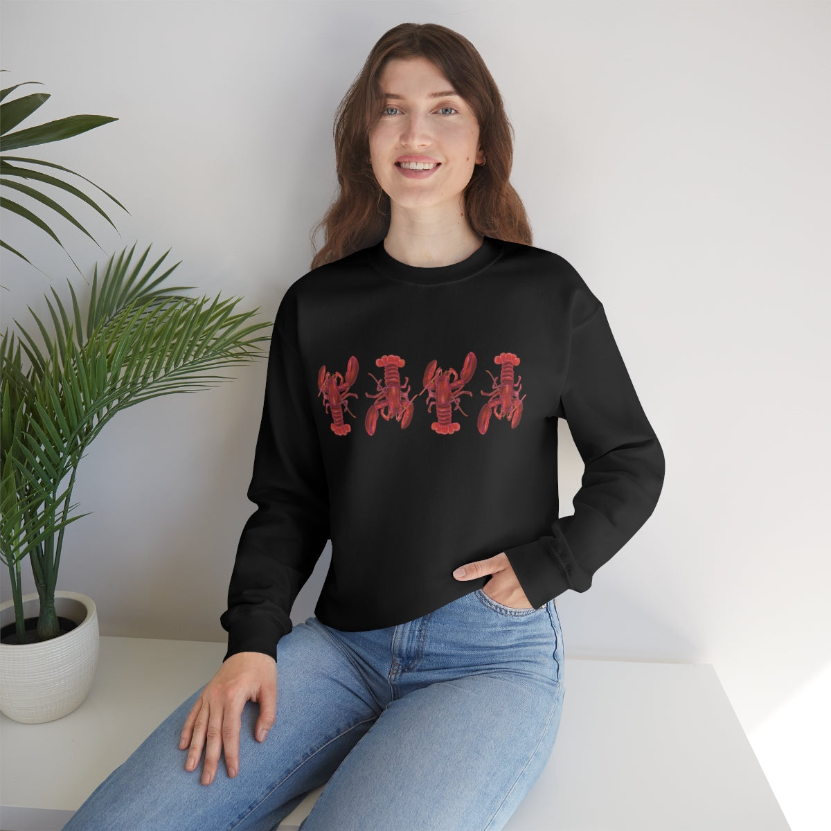 Lobsters Crewneck Sweatshirt - Unisex Premium Sweater - Maine Lobster Art - Nautical Shirt