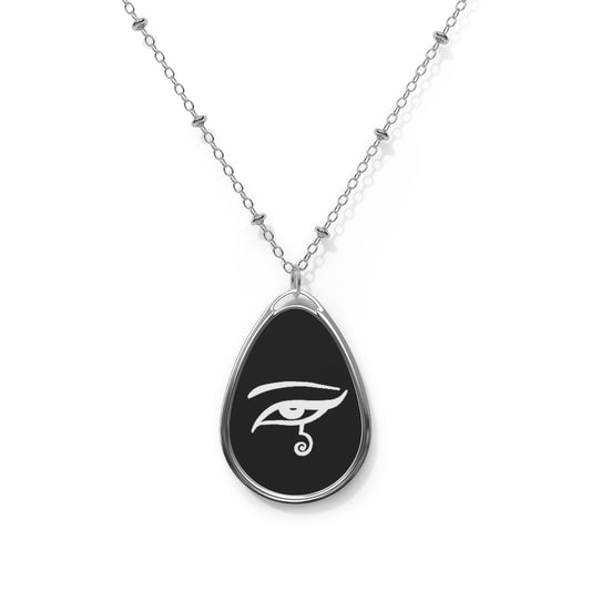 Eye of Horus - White on Black Pendant Necklace with chain