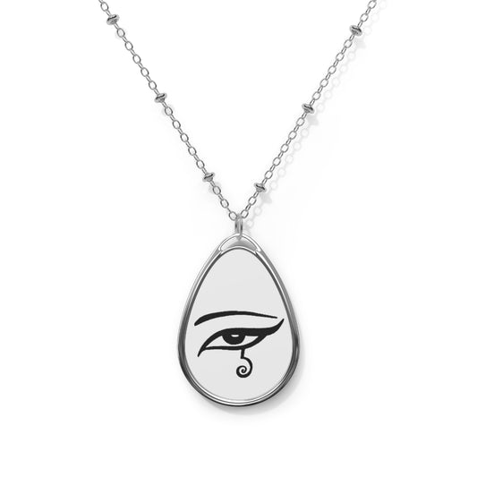 Eye of Horus - Black on White Pendant Necklace with chain