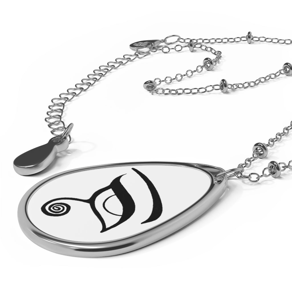 Eye of Ra - Black on White Pendant Necklace with chain