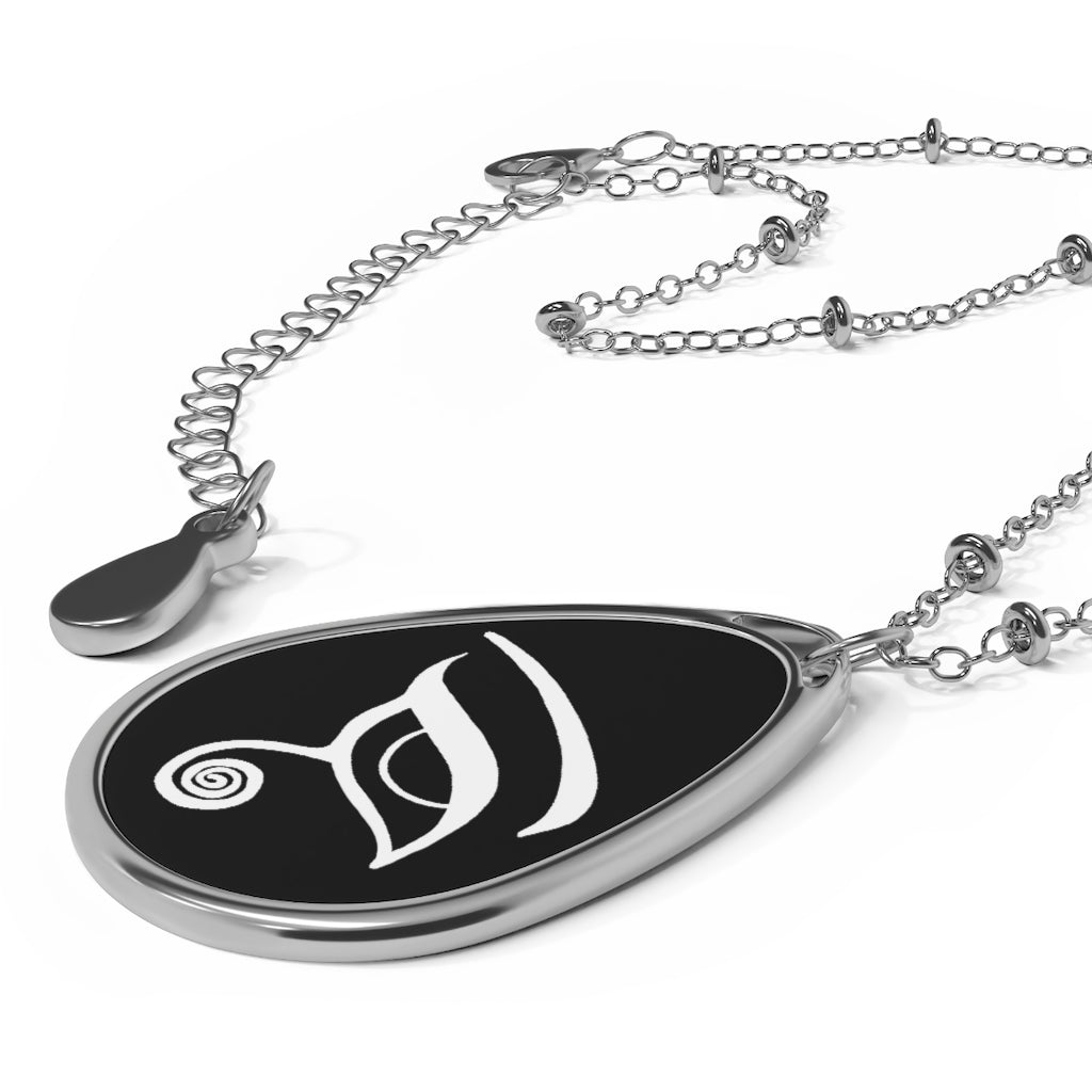 Eye of Ra - White on Black Pendant Necklace with chain