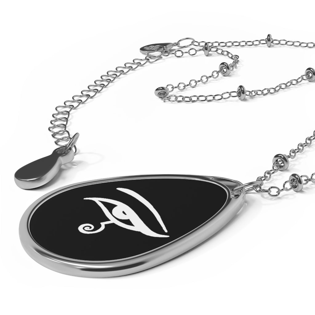 Eye of Horus - White on Black Pendant Necklace with chain